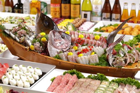 1日目夕食バイキング(一例)